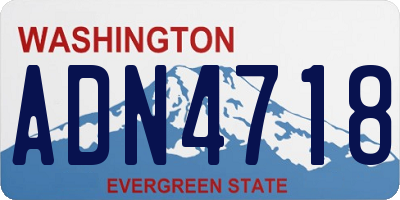 WA license plate ADN4718