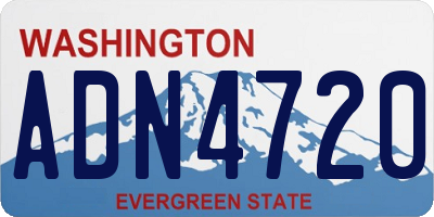 WA license plate ADN4720