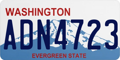 WA license plate ADN4723