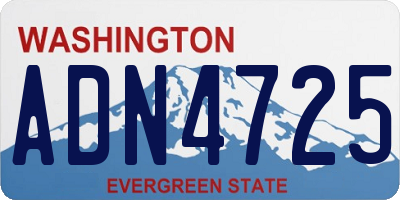 WA license plate ADN4725
