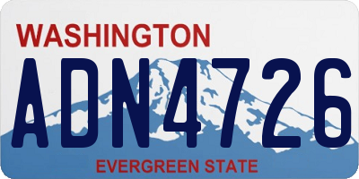 WA license plate ADN4726