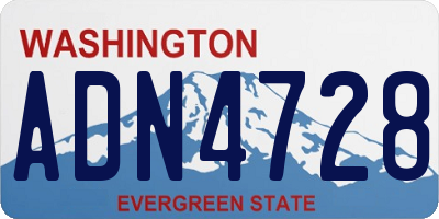 WA license plate ADN4728