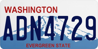 WA license plate ADN4729