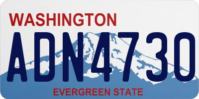 WA license plate ADN4730