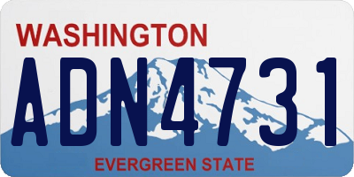 WA license plate ADN4731