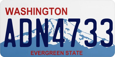 WA license plate ADN4733
