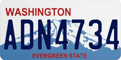 WA license plate ADN4734
