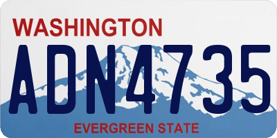 WA license plate ADN4735
