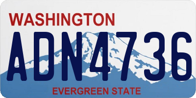 WA license plate ADN4736