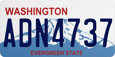 WA license plate ADN4737