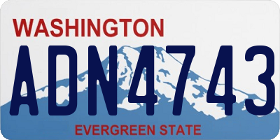 WA license plate ADN4743
