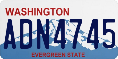 WA license plate ADN4745
