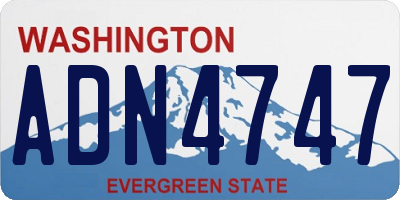 WA license plate ADN4747