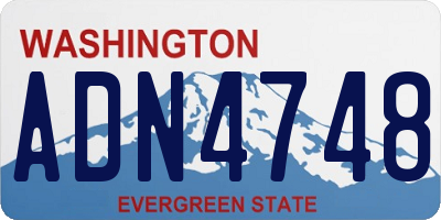 WA license plate ADN4748