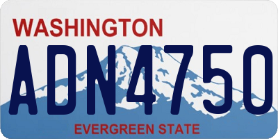 WA license plate ADN4750