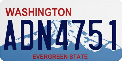 WA license plate ADN4751