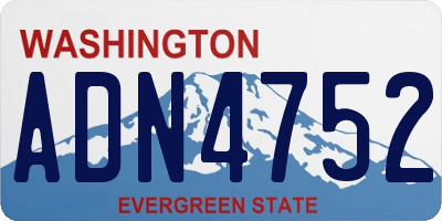 WA license plate ADN4752
