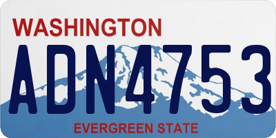 WA license plate ADN4753