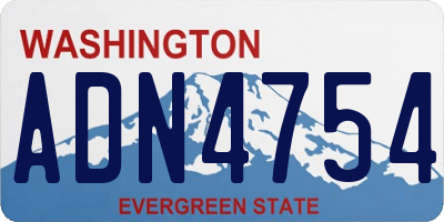 WA license plate ADN4754
