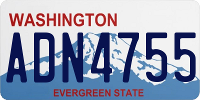 WA license plate ADN4755