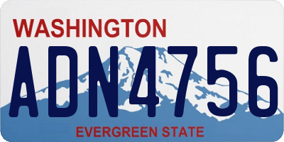 WA license plate ADN4756