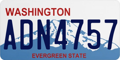 WA license plate ADN4757