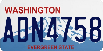 WA license plate ADN4758