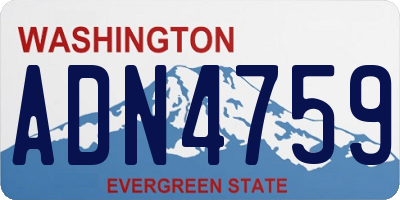 WA license plate ADN4759