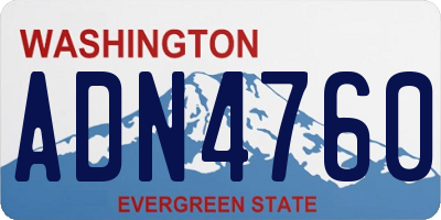WA license plate ADN4760