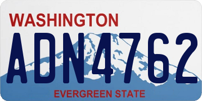 WA license plate ADN4762