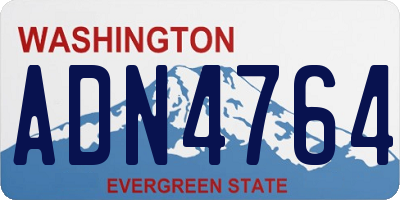 WA license plate ADN4764