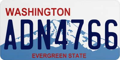 WA license plate ADN4766