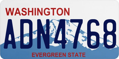 WA license plate ADN4768