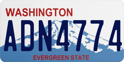 WA license plate ADN4774