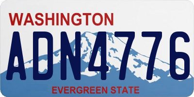 WA license plate ADN4776