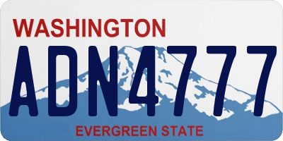 WA license plate ADN4777