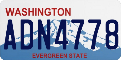 WA license plate ADN4778