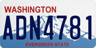 WA license plate ADN4781