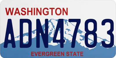 WA license plate ADN4783