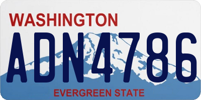 WA license plate ADN4786