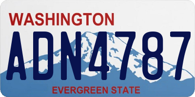 WA license plate ADN4787