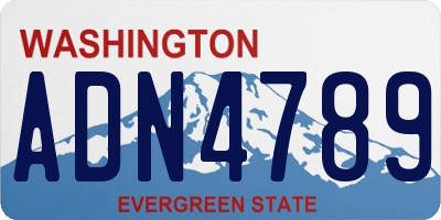 WA license plate ADN4789