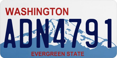 WA license plate ADN4791
