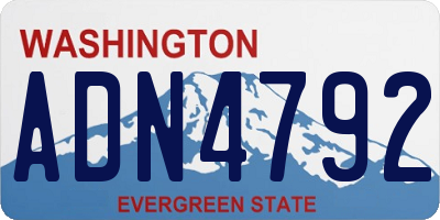 WA license plate ADN4792