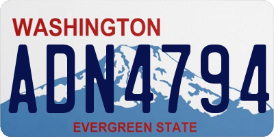 WA license plate ADN4794