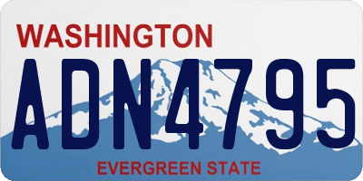 WA license plate ADN4795