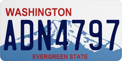 WA license plate ADN4797
