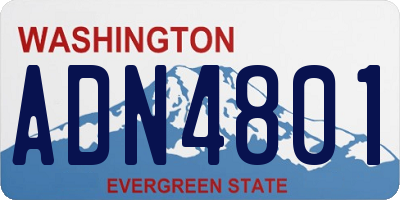 WA license plate ADN4801
