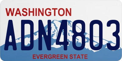 WA license plate ADN4803