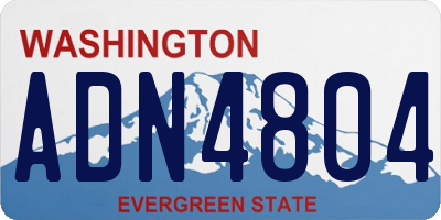 WA license plate ADN4804